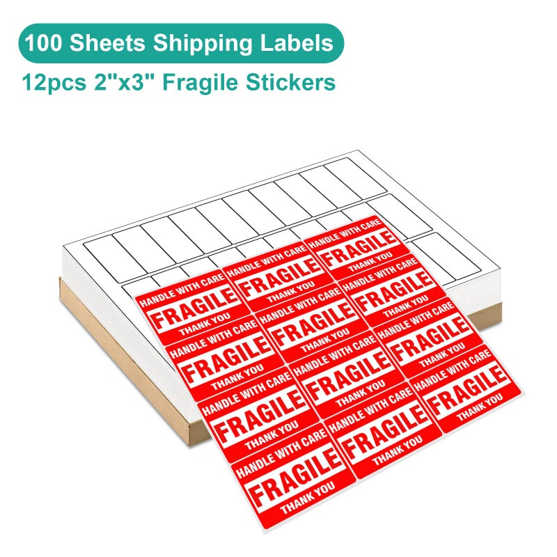 MFLABEL ملصقات العناوين MFLABEL، 1" × 2-5/8 ملصقات بريدية، 30-علوي ملصقات شحن بيضاء لطابعة الحبر أو الليزر، 3000 ملصق (100 ورقة)، 30 ملصق لكل ورقة - Image 3